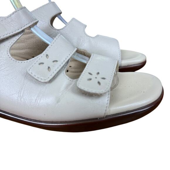 SAS Quatro Ivory Leather Slingback Comfort Sandals Shoes Open Toe USA Made 10 S - Picture 13 of 16